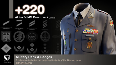 +220 Military Rank & Badges (Alpha-Brush) Vol.2 (German)