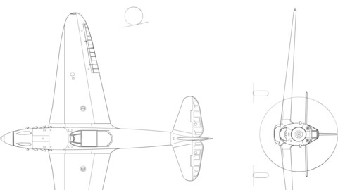 Yakovlev Yak-1 3-view-svg vector file