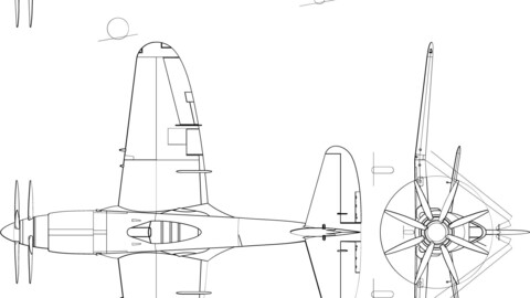 Westland Wyvern TF4 3-view-svg vector file