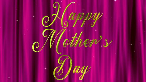 "Golden Reflection: 3D Mother's Day Animation Curtain"