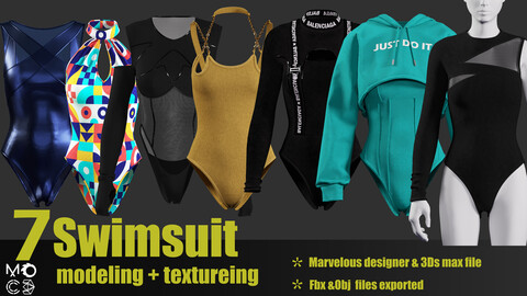 7 Swimsuits(Zprj,UV,Obj,Fbx,Texture)