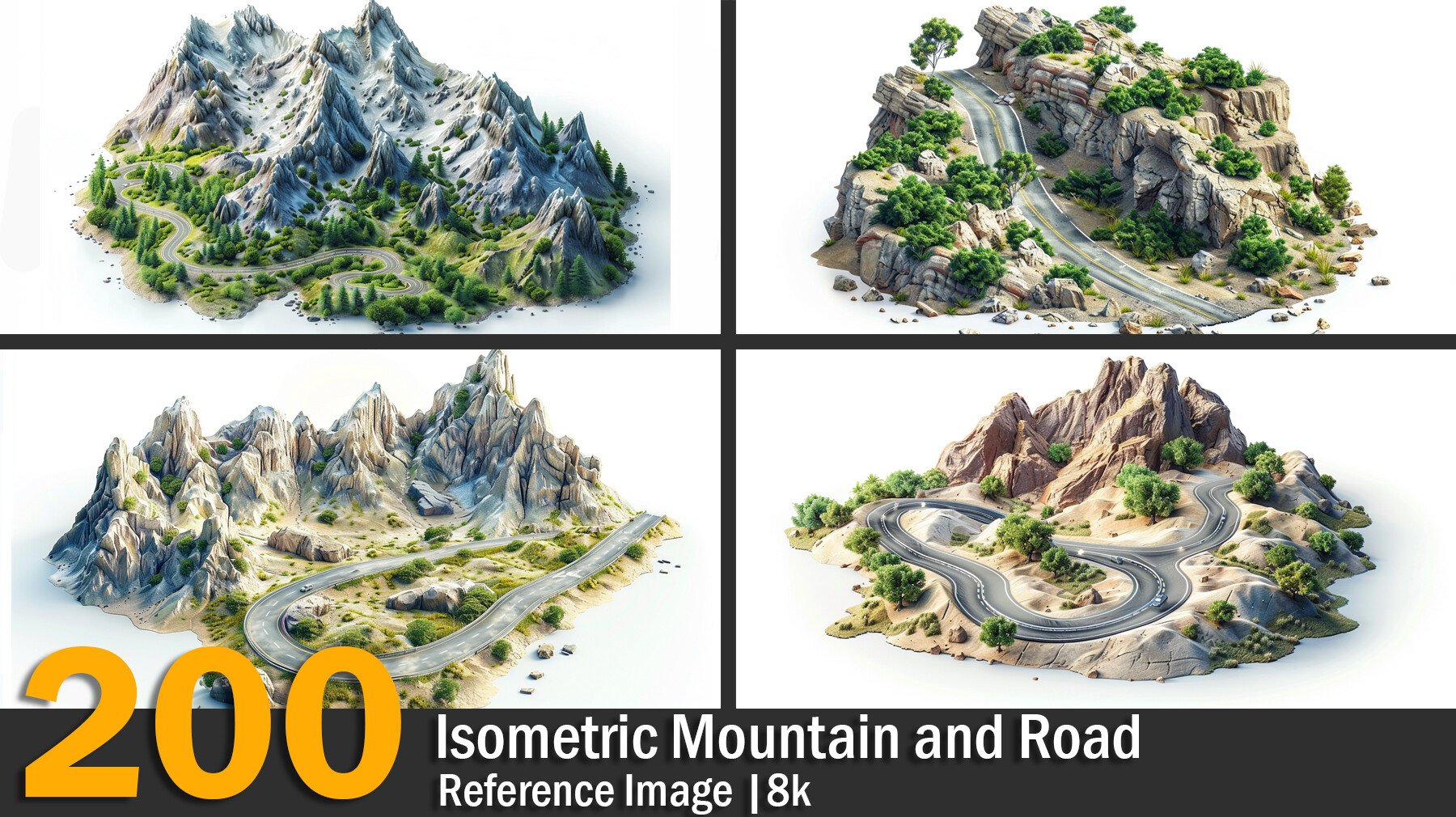 ArtStation - Isometric Mountain and Road | Reference Images | 8k | Artworks