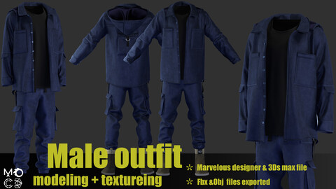 Male outfit (Zprj,UV,Fbx,obj,Texture)