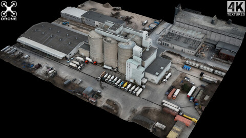 industrial factory cement tubes plant dronescan