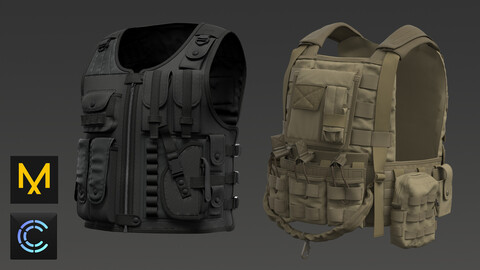 Military Vests Set (MD/ Clo3d zprj projects + fbx + obj)