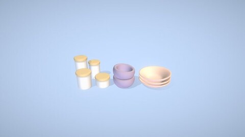 Kitchen Clutter Low Poly Asset