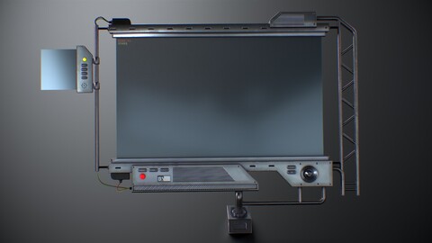 Sci-Fi Screen Display Monitor Low-poly 3D model