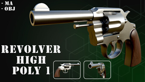 Revolver High Poly 1