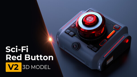 Sci-Fi Red Button V2 Low-poly 3D model