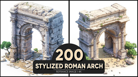 Stylized Roman Arch 4K Reference/Concept Images