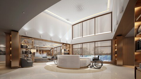 hospital reception design 3d models