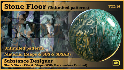 Stone Floor Material - VOL 16 - Maps & SBS & SBsar