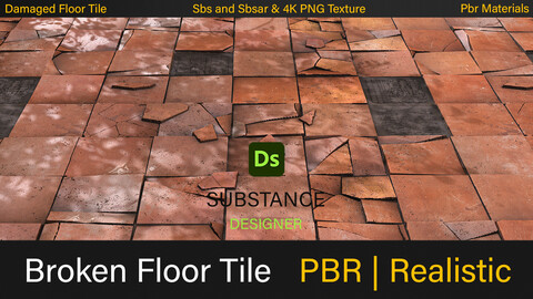 Broken Floor Tile | Sbs and Sbsar & Texture |