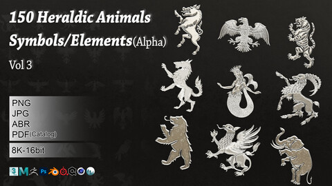 150 Heraldic Animals Symbol/Element V3