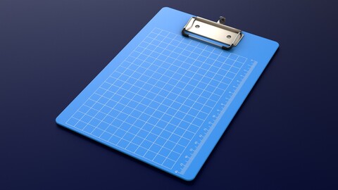 Clipboard with wall hanger Low-poly 3D model