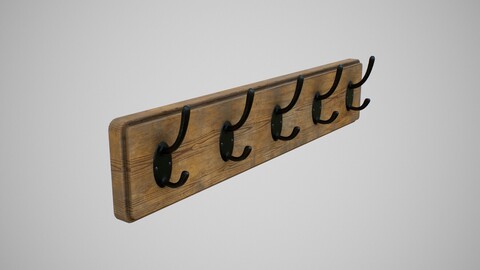 Wall Coat Hanger Low-poly 3D model