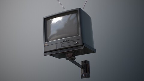 Television with Wall Hanger - Game Ready Low-poly 3D model