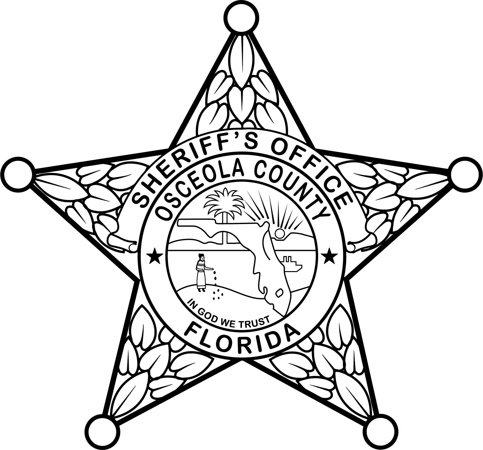 sheriff badge vector black and white