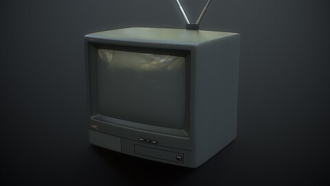 CRT Television Low-poly 3D model