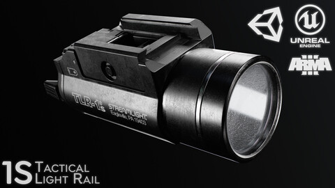 TLR-1s Rail Mounted Tactical Light (Game Ready - Low Poly / Accessory)