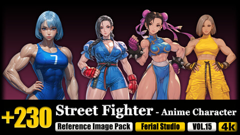 230 Street Fighter - Anime Character Reference Image Pack v.15 |4K|