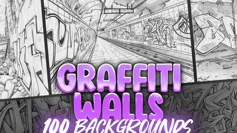 100 Procreate Graffiti Walls Backgrounds | Procreate Urban Decay Stamps | Procreate Street Art | Procreate Abandoned Buildings Graffiti | Procreate Underground Subway Tunnel Graffiti Sketches | Procreate Sketch | Procreate Graffiti Brush | Procreate Brush