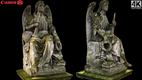 graveyard angel tombstone moss photogrammetry