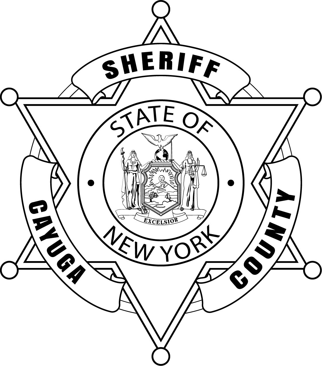 ArtStation - Cayuga Sheriff Badge New York Vector Line Art File black ...