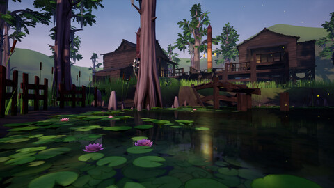 Cypress Swamp Stylized 3D Environment