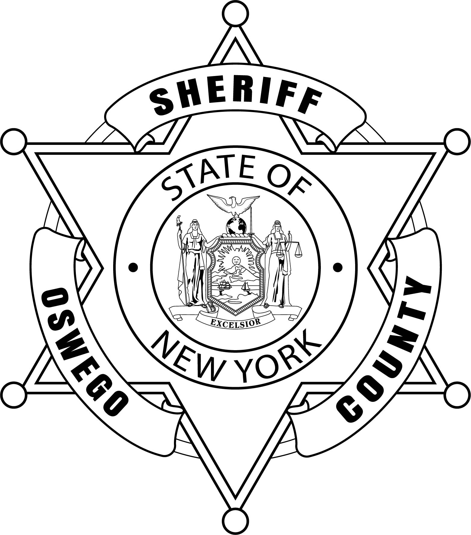 ArtStation - Oswego Sheriff Badge New York Vector Line Art File black ...