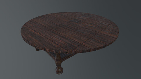 Rotten round table with texture