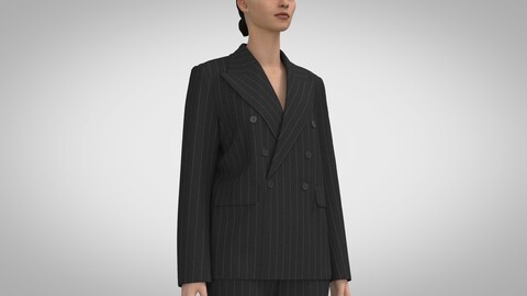 Women Oversized Jacket, Clo, Marvelous Designer +obj, fbx