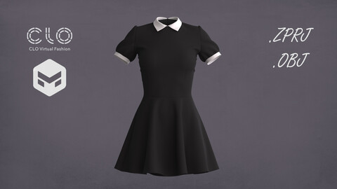 Collar Dress 3D Model