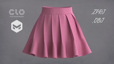 Pleated Skirt 3D Model