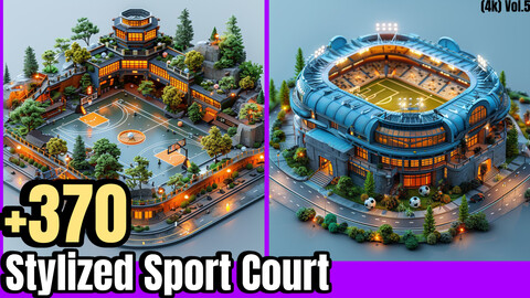 +370 Stylized Sport Court Concept (4k)