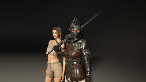 GAME-READY 3D Characters - Girls Knight and Worker