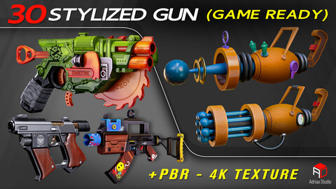 30 Stylized Gun + Two free