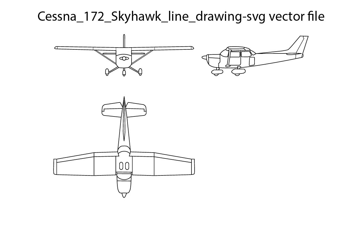 ArtStation - Cessna_172_Skyhawk_line_drawing-svg vector file CNC ...