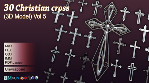 30 Christian cross 3D model Vol 5