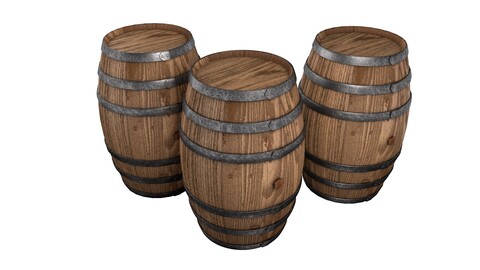 3D BARREL C4D 3DS OBJ