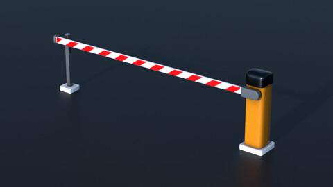 Car Park Barrier Gate Game ready Low-poly 3D model