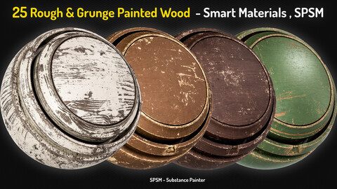 25 Painted Wood Rough & Grunge Smart Materials - Vol 8