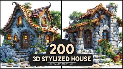 3D Stylized House 4K Reference/Concept Images