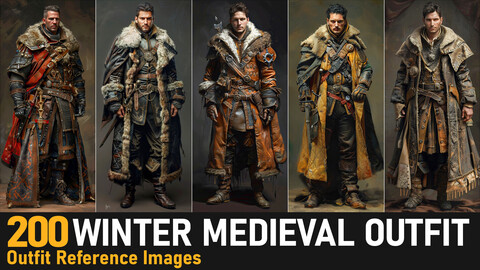 Winter Medieval Outfit|4K Reference Images