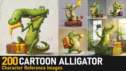 Cartoon Alligator| 4K Reference Images