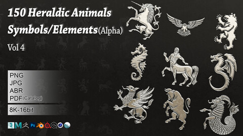 150 Heraldic Animals Symbol/Element V4