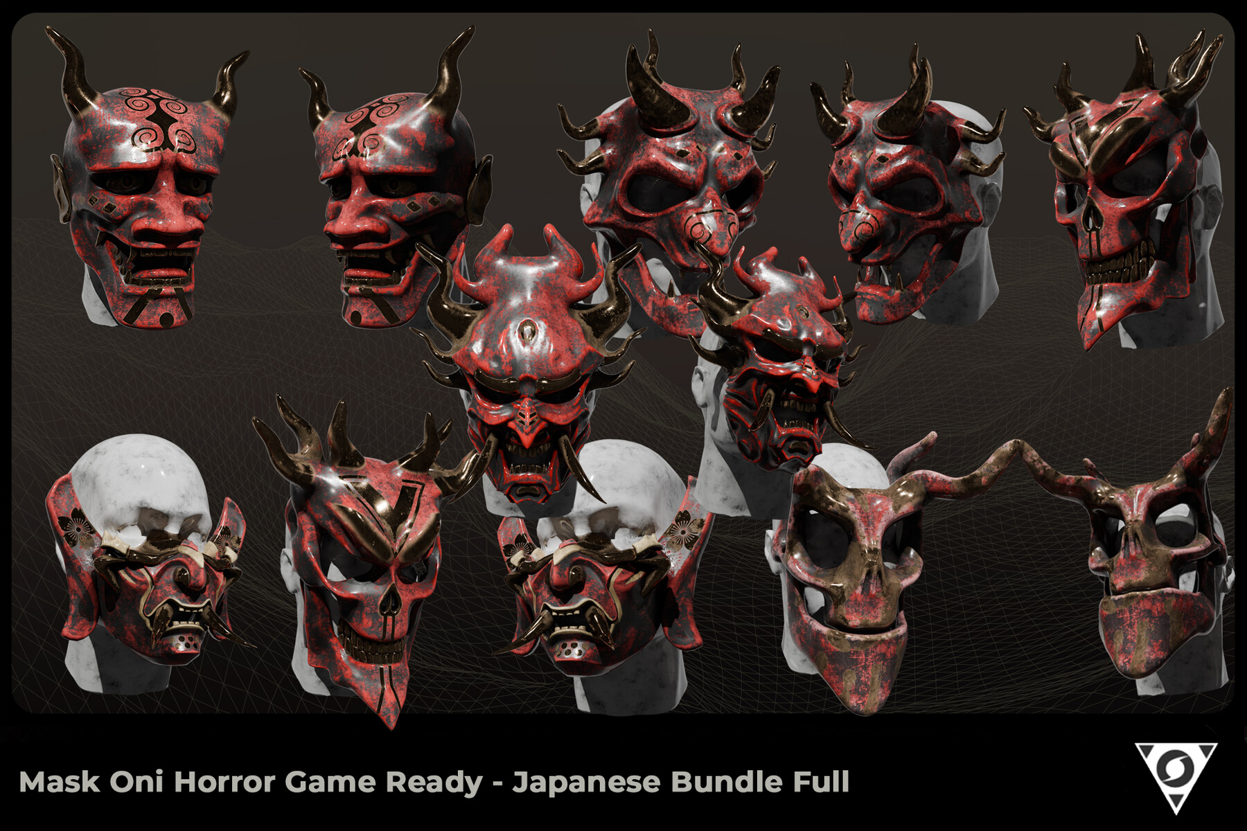 ArtStation - Mask Oni Horror Game Ready - Japanese All Full Bundle/ 3D ...