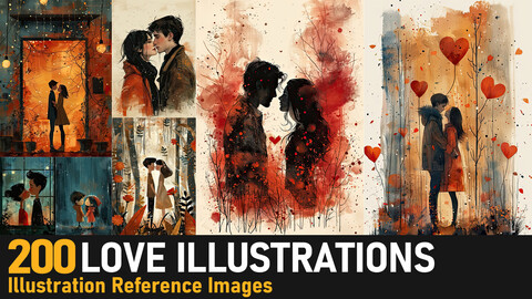 Love Illustration|4K Reference Images