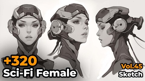 +320 Sci-Fi Female Sketch Reference(4k)