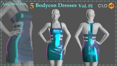 5 Bodycon Dresses / Cutout Mini Dresses Vol. 01